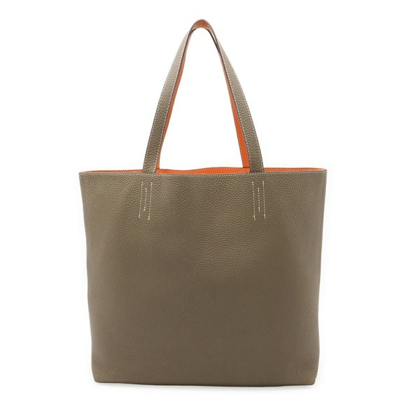 HERMES Double Sens 36 Tote/Shoulder Bag, Reversible, Taurillon Clemence Etoup... - Picture 1 of 10